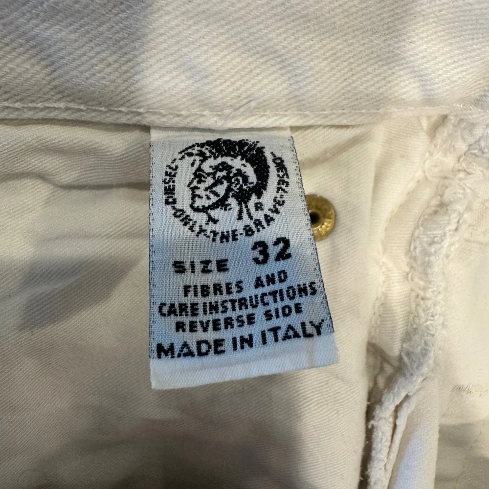 Diesel Jeans Men 32 White Modern Basic Industry RR55 Straight Leg Denim Italy